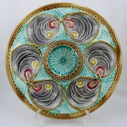 Onnaing Barbotine Majolica Fish Head Oyster Plate - SOLD